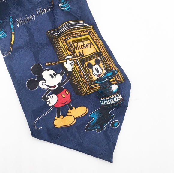 Vintage Atlas Design Disney paint Mickey silk tie - Picture 2 of 7